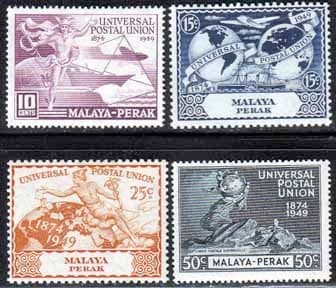 Malaya Perak 1949 Universal Postal Union Set Fine Mint