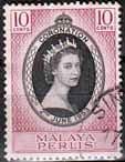 Malaya Perlis Queen Elizabeth II 1953 Coronation Fine Used