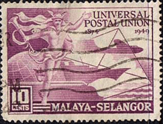 Malaya Selangor 1949 Universal Postal Union SG 111 Fine Used