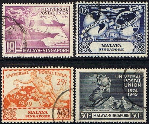 Malaya Singapore 1949 Universal Postal Union Set Fine Used
