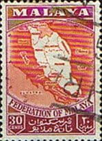 Malayan Federation 1957 SG 4a Map of the Federation Fine Used