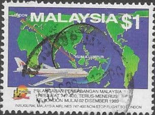 Malaysia 1989 Malaysia Airlines SG 439 Fine Used