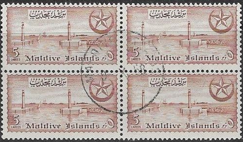 Maldive Islands 1956 Sultanate SG 34 Fine Used Block of 4