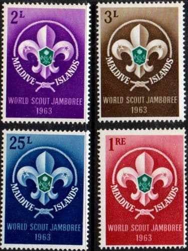 Maldive Islands 1964 World Scout Jamboree Set Fine Mint