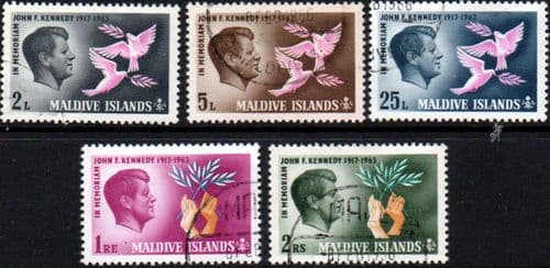 Maldive Islands 1965 John F Kennady Set Fine Used