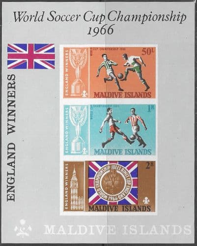 Maldive Islands 1967 England's Victory in World Cup Miniature Sheet Fine Mint