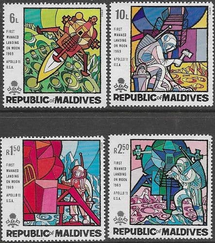 Maldive Islands 1969 1st Man on the Moon Set Fine Mint