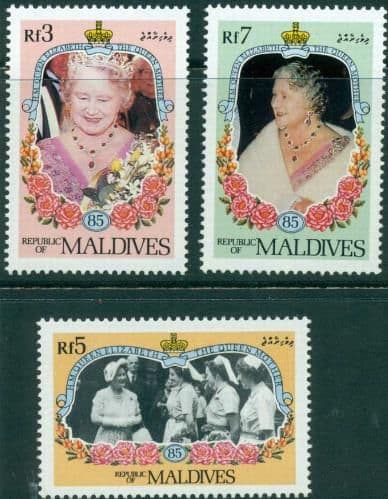 Maldives 1985 Queen Mother Life and Times Set Fine Mint