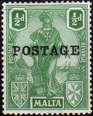 Malta 1926 Britania Overprinted Postage SG 144 Fine Mint