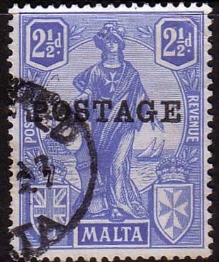 Malta 1926 Britannia Overprinted Postage SG 148 Fine Used