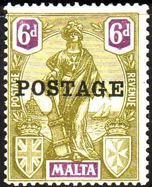 Malta 1926 Britannia Overprinted Postage SG 151 Fine Mint