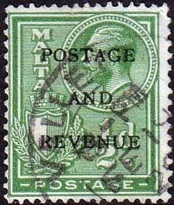 Malta 1928 Postage and Revenue Overprint SG 175 Fine Used