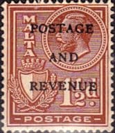 Malta 1928 Postage and Revenue Overprint SG 178 Fine Mint