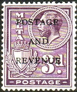 Malta 1928 Postage and Revenue Overprint SG 182 Fine Mint
