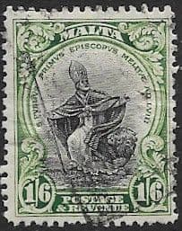 Malta 1928 Postage and Revenue Overprint SG 187 Fine Used
