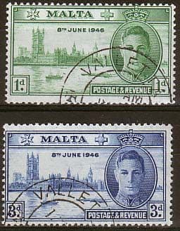 Malta 1946 King George VI Victory Set Fine Used