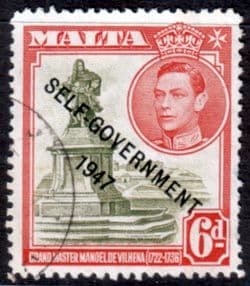 Malta 1948 King George VI Self Government SG 242 Fine Used