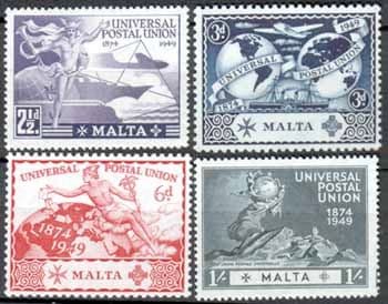 Malta 1949 Universal Postal Union Set Fine Mint