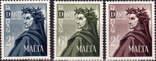 Malta 1965 Anniversary of Dante Set Fine Mint
