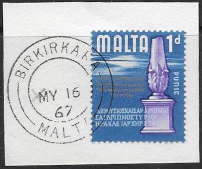 Malta 1965 SG 331 Punic Era Tied Post Mark BIRKIAKARA Fine Used