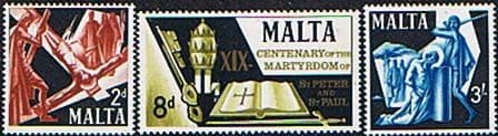 Malta 1967 Martyrdom of Saints Peter and Paul Set Fine Mint