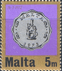 Malta 1972 Decimal Currency Coins SG 469 Fine Used