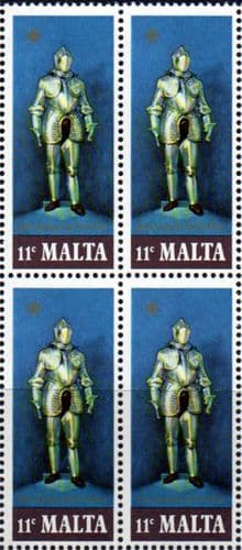 Malta 1977 Suits of Armour SG 574 Fine Mint Block of 4