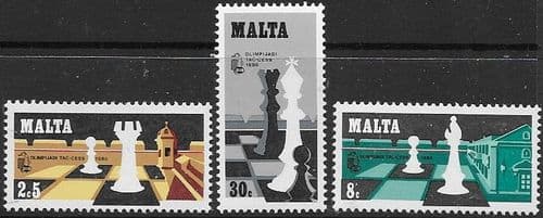Malta 1980 Chess Olympiad Set Fine Mint