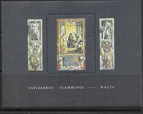 Malta 1980 Flemish Tapestries Miniature Sheet Fine Mint