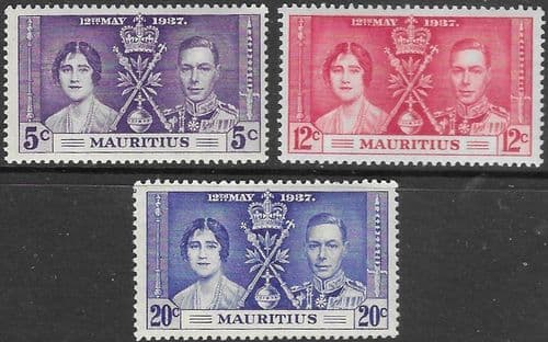 Mauritius 1937 King George VI Coronation Set Fine Mint
