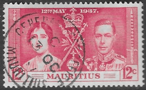 Mauritius 1937 King George VI Coronation SG 250 Fine Used