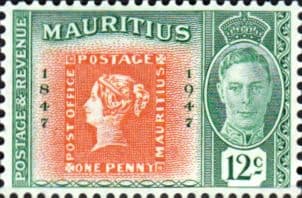 Mauritius 1948 Stamp Centenary SG 267 Stamps on Stamp Fine Mint