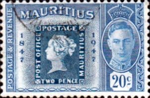 Mauritius 1948 Stamp Centenary SG 268 Stamps on Stamp Fine Used