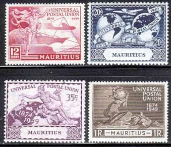 Mauritius 1949 Universal Postal Union Set Fine Mint