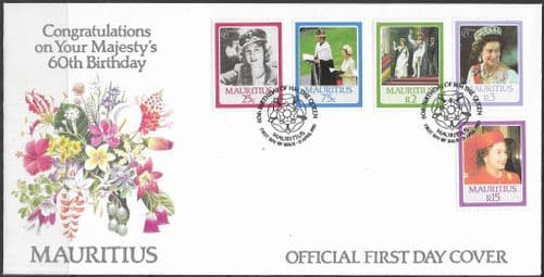 Mauritius 1986 Queen Elizabeth 60th Birthday First Day Cover