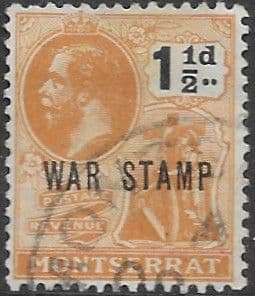 Montserrat 1919 King George V War Tax SG 62 Fine Used