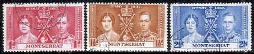 Montserrat 1937 King George VI Coronation Set Fine Used