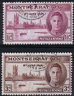 Montserrat 1946 King George VI Victory Set Fine Used