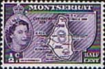 Montserrat 1953 Queen Elizabeth II SG 136a Map of the Island Fine Mint
