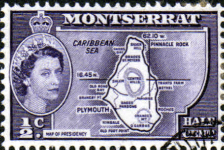 Montserrat 1953 Queen Elizabeth II SG 136a Map of the Island Fine Used