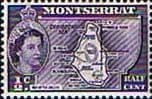 Montserrat 1953 Queen Elizabeth II SG 136b Map of the Island Fine Mint
