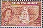 Montserrat 1953 Queen Elizabeth II SG 139 Map of Island Fine Mint