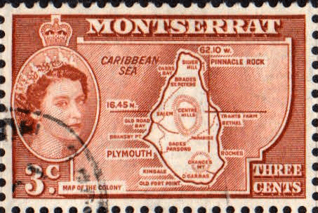 Montserrat 1953 Queen Elizabeth II SG 139a Map of Island Fine Used