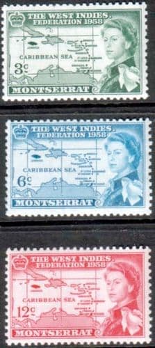 Montserrat 1958 B W I Federation Set Fine Mint