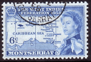 Montserrat 1958 B W I Federation SG 151 Fine Used)
