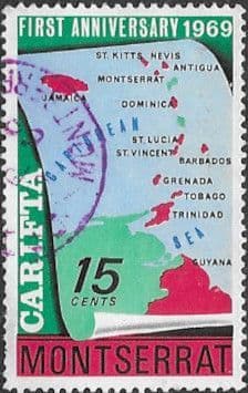Montserrat 1969 CARIFTA SG 223 Fine Used