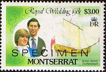 Montserrat 1981 Charles and Diana Royal Wedding $3 SG 512 SPECIMEN Fine Mint