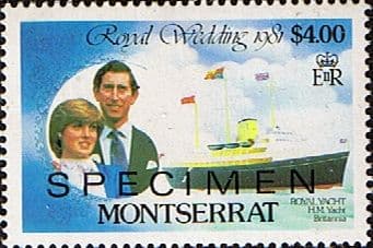 Montserrat 1981 Charles and Diana Royal Wedding $4 SG 514 SPECIMEN Fine Mint