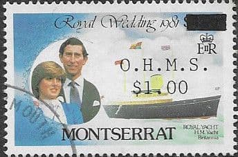 Montserrat 1983 Wedding Issue Surcharged SG 584 Fine Used