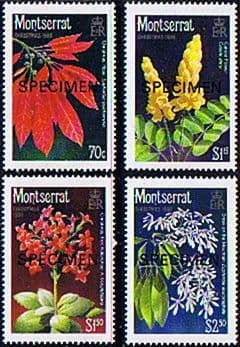 Montserrat 1986 Christmas Flowering Shrubs Set SPECIMEN Fine Mint